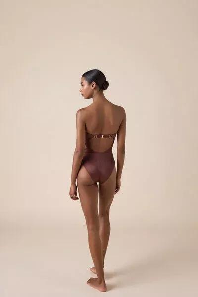 Brown Sunset Shades Front Cut-Outs Swimsuit, 5501_190E, large image number 2
