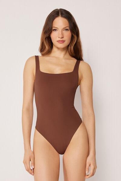 Brown Non-Padded Premium Fit Swimsuit, 5501_272E, large image number 0
