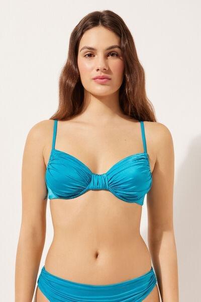 Blue Balconette Bikini Top, , large image number 1