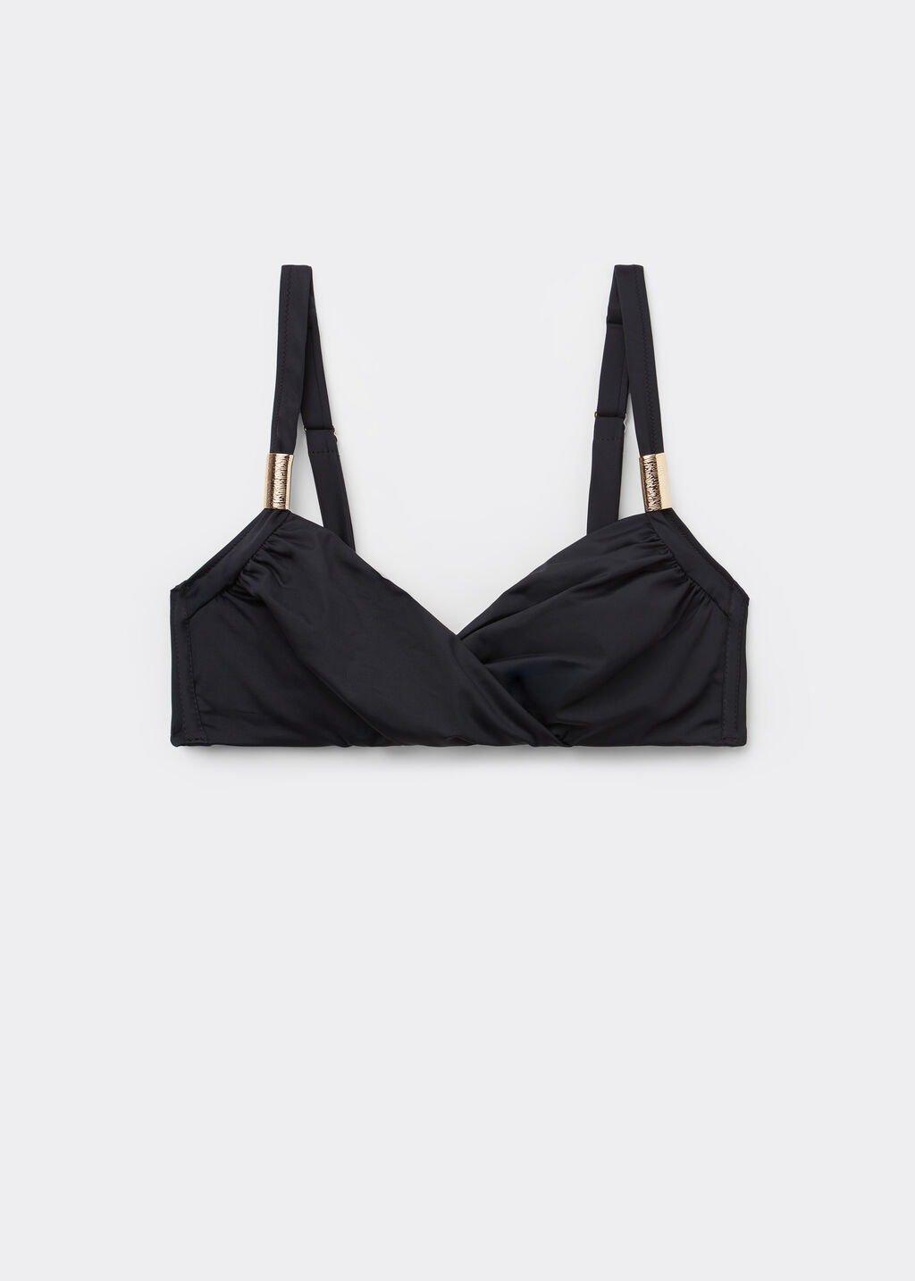 Black Balconette Bikini Top, , large image number 0