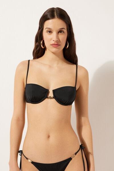 Black Balconette Bikini Top, , large image number 1