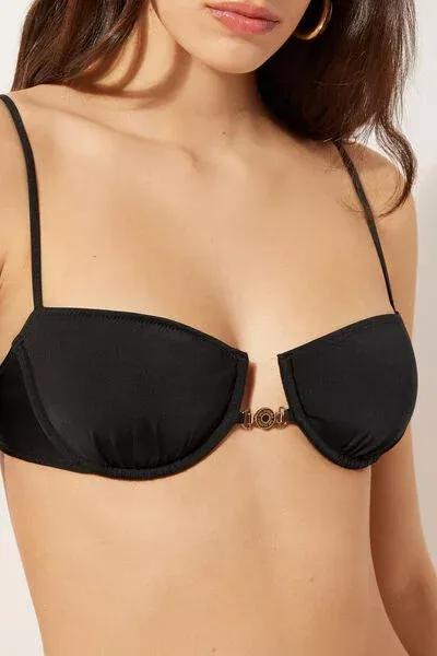 Black Balconette Bikini Top, 5501_109E, large image number 3