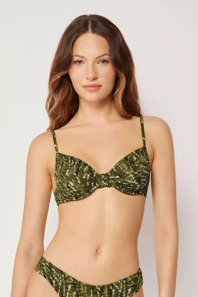 Green Tie-Dye Balconette Bikini Top, 5501_187E, large image number 0