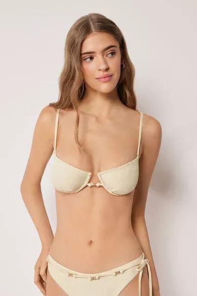 White Wild Jungle Removable Padding Balconette Bikini Top, 5501_186E, large image number 1
