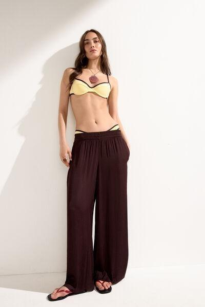 Yellow Bicolour Piping Balconette Bikini Top, 5501_248E, large image number 1