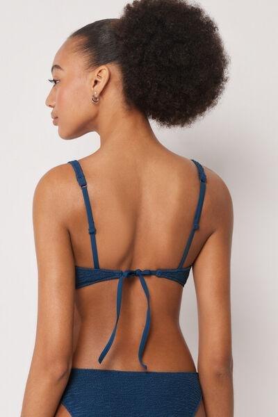 Navy Crinkle Waves Balconette Bikini Top, 5501_157E, large image number 2