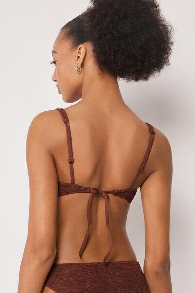 Brown Crinkle Waves Balconette Bikini Top, 5501_159E, large image number 2