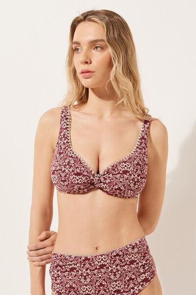 Burgundy Balconette Bikini Top, , large image number 0