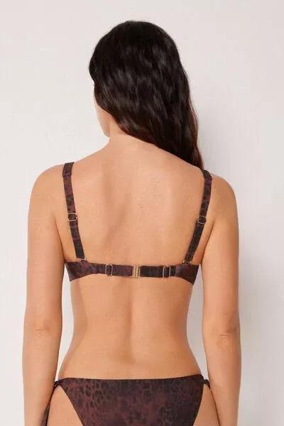 Brown Animal Print Balconette Bikini Top, 5501_165E, large image number 2