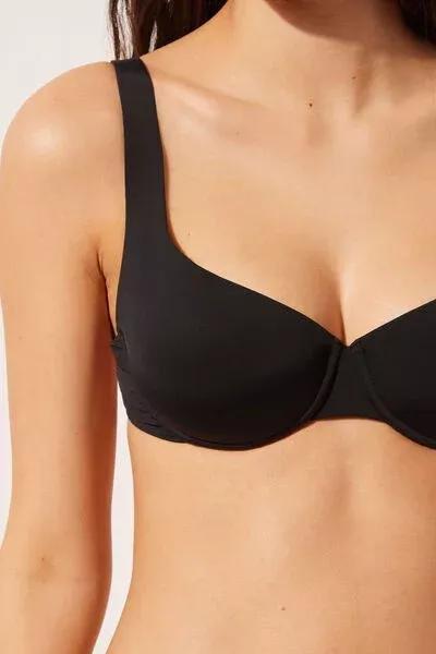 Black Padded Balconette Bikini Top, 5501_820C, large image number 3
