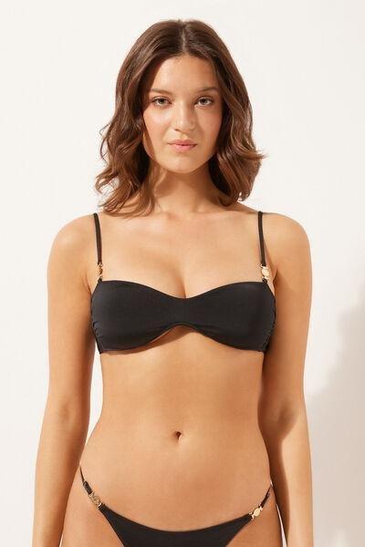 Black Minimal Fit Brassiere Bikini Top, , large image number 1