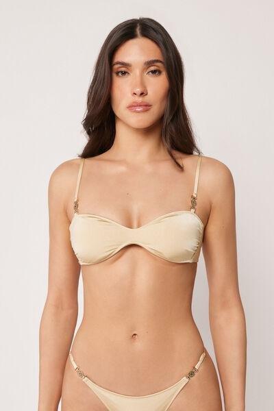 Beige Minimal Fit Non-Padded Brassiere Bikini Top, 5501_236E, large image number 0