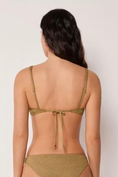 Brown Sophisticated Shine Brassiere Bikini Top, 5501_172E, large image number 2