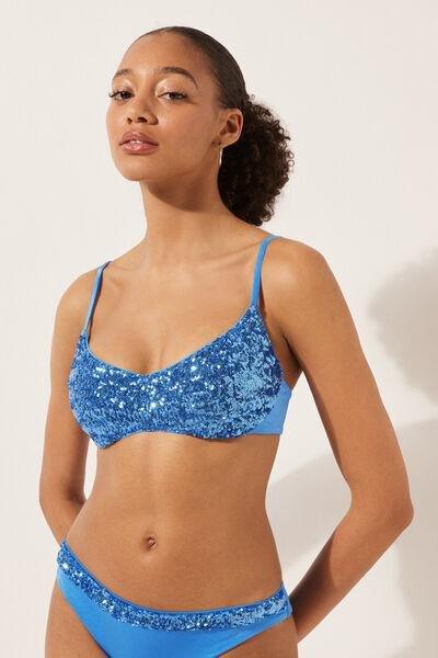 Blue Brassiere Bikini Top, , large image number 0