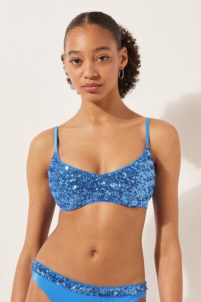 Blue Brassiere Bikini Top, , large image number 1