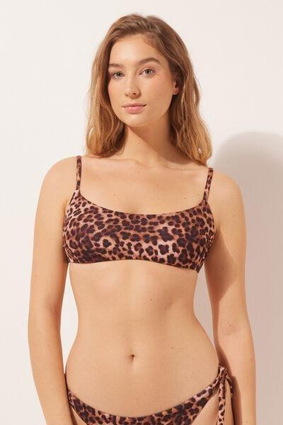 Multicolour Classic Animalier Swimsuit Top, , large image number 1