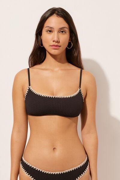 Black Brassiere Bikini Top, 5501_051E, large image number 1
