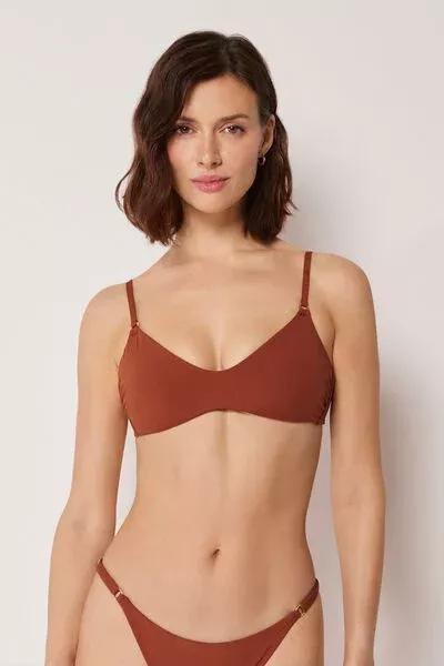 Brown Premium Fit Brassiere Bikini Top, 5501_161E, large image number 0
