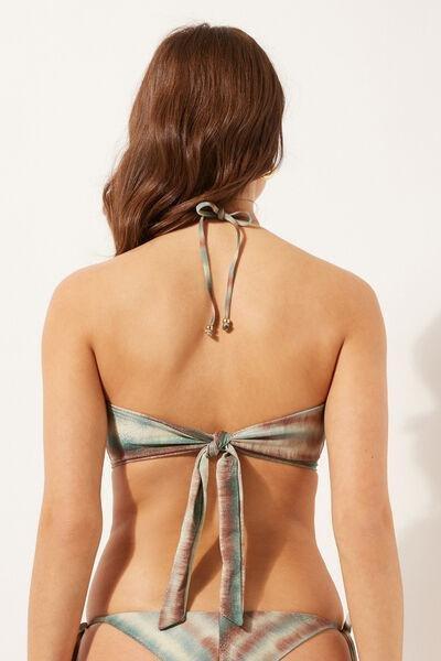 Grey Tie-Dye Bandeau Bikini Top, , large image number 2
