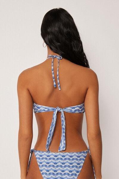 Blue/White Water Reflection Bandeau Bikini Top, 5501_184E, large image number 2