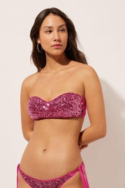 Pink Padded Bandeau Bikini Top, , large image number 0
