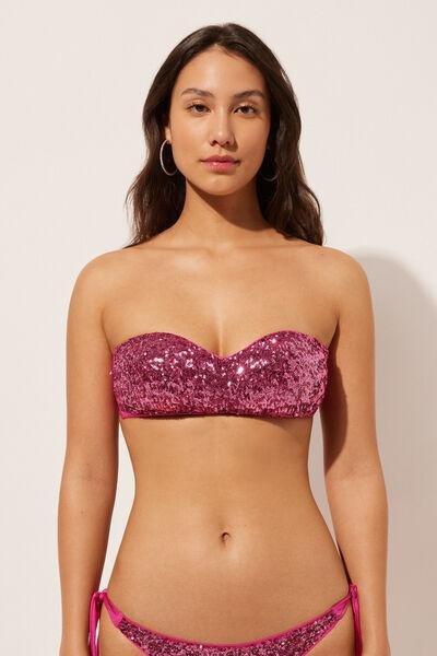 Pink Padded Bandeau Bikini Top, , large image number 1