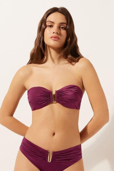 Burgundy Lightly Padded Bandeau Bikini Top, , large image number 0
