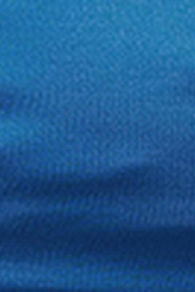 Blue Shiny Satin Bandeau Bikini Top, 5501_155E, large image number 4