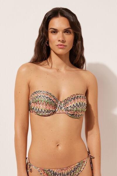 Multicolour Bandeau Bikini Top, , large image number 1