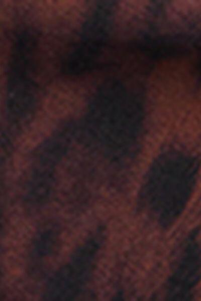 Brown Animal Print Bandeau Bikini Top, 5501_165E, large image number 4