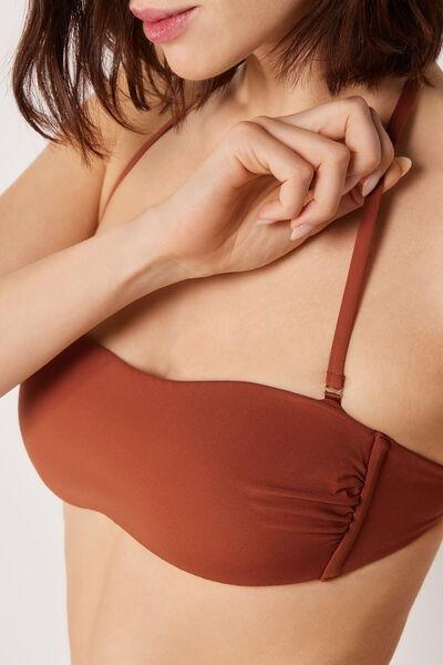 Brown Premium Fit Bandeau Bikini Top, 5501_161E, large image number 3