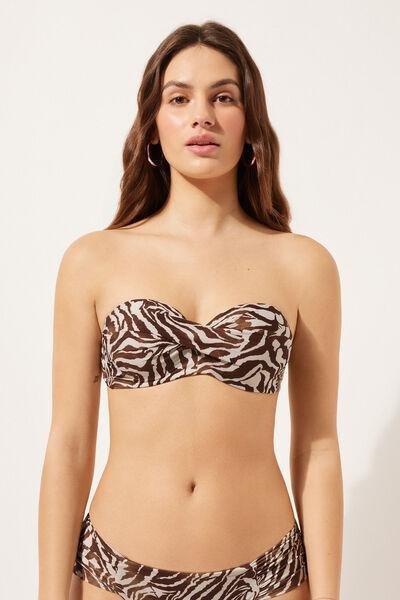 Brown Bandeau Bikini Top, 5501_028E, large image number 1