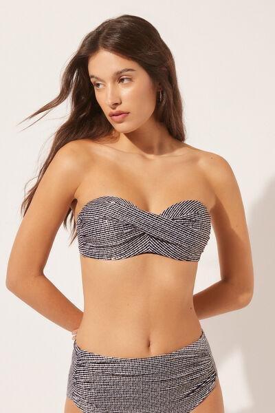 Multicolour Bandeau Bikini Top, , medium