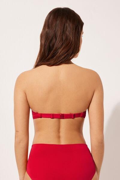 Red Lightly Padded Bandeau Bikini Top, , large image number 2