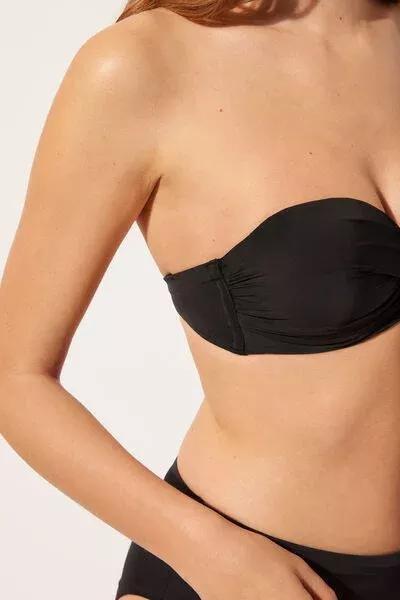 Black Bandeau Bikini Top, 5501_820C, large image number 3