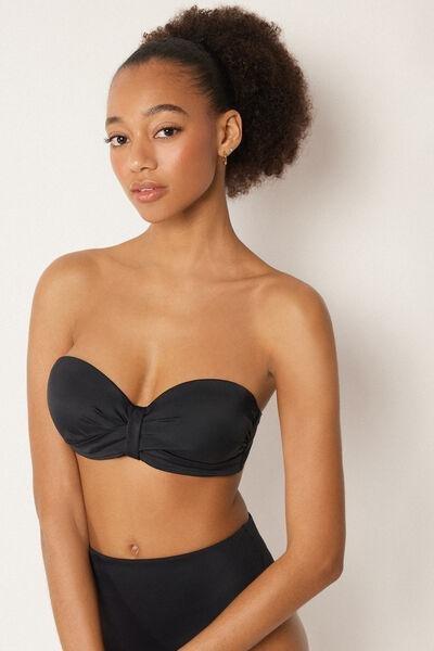 Black Premium Sculpt Bandeau Bikini Top, 5501_163E, medium