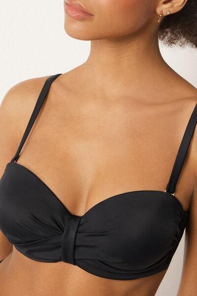 Black Premium Sculpt Bandeau Bikini Top, 5501_163E, large image number 3