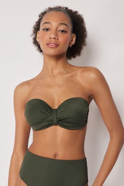 Green Premium Sculpt Bandeau Bikini Top, 5501_164E, large image number 0