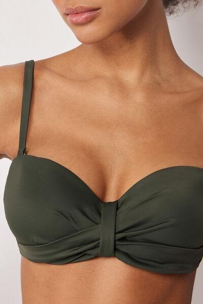 Green Premium Sculpt Bandeau Bikini Top, 5501_164E, large image number 3