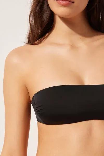Black Straight Bandeau Bikini Top, 5501_820C, large image number 3