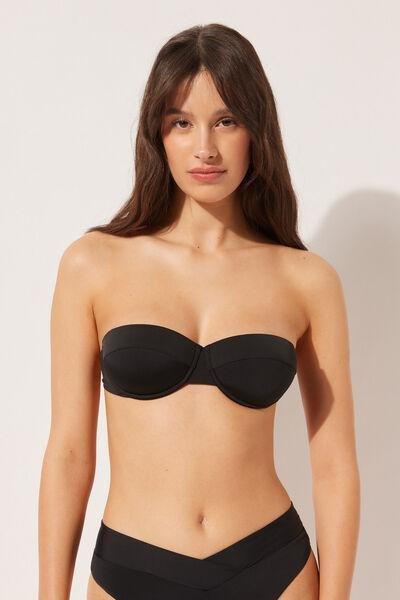 Black Padded Balconette Bikini Top, , large image number 1