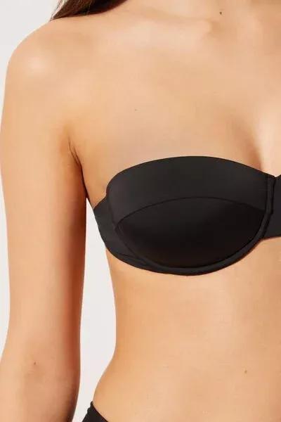 Black Padded Balconette Bikini Top, 5501_820C, large image number 3