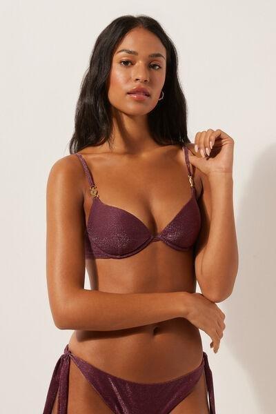 Burgundy Padded Push-Up Bikini Top, 5501_153E, large image number 1