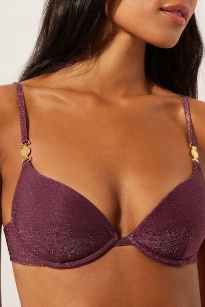 Burgundy Padded Push-Up Bikini Top, 5501_153E, large image number 3