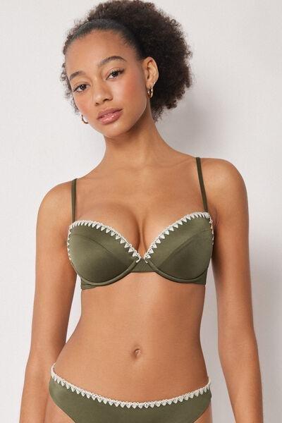 Green Refined Shine Padded Push-Up Bikini Top, 5501_173E, large image number 0