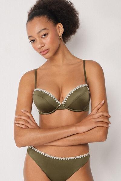 Green Refined Shine Padded Push-Up Bikini Top, 5501_173E, large image number 1