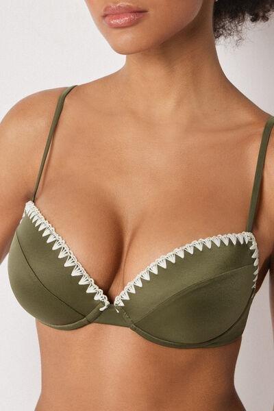 Green Refined Shine Padded Push-Up Bikini Top, 5501_173E, large image number 3