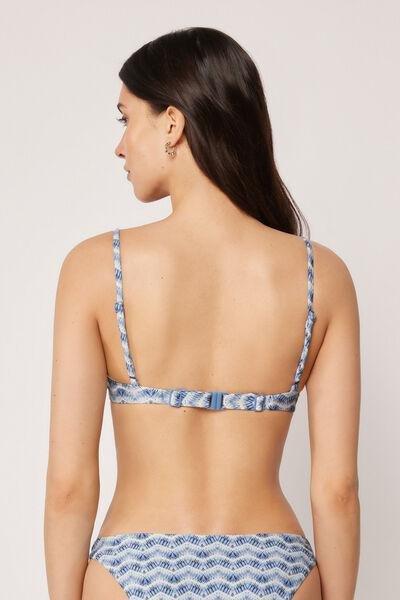 Blue/White Padded Push-Up Bikini Top, 5501_184E, large image number 2