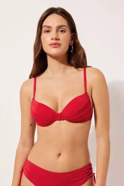 Red Padded Push-Up Bikini Top, 5501_061E, large image number 0