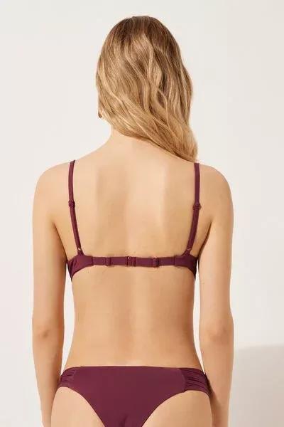 Burgundy Padded Push-Up Bikini Top, 5501_101E, large image number 2